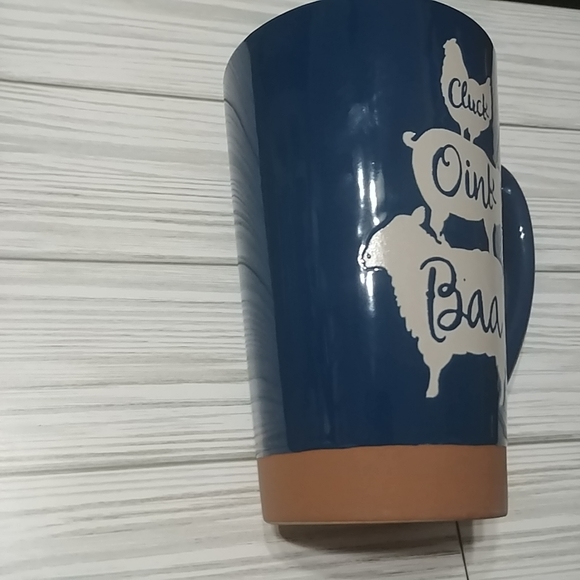 Chicken Pig Sheep Ceramic Latte Mug CLUCK OINK BAA Embossed Tall Coffee 17Oz NEW - Picture 4 of 13